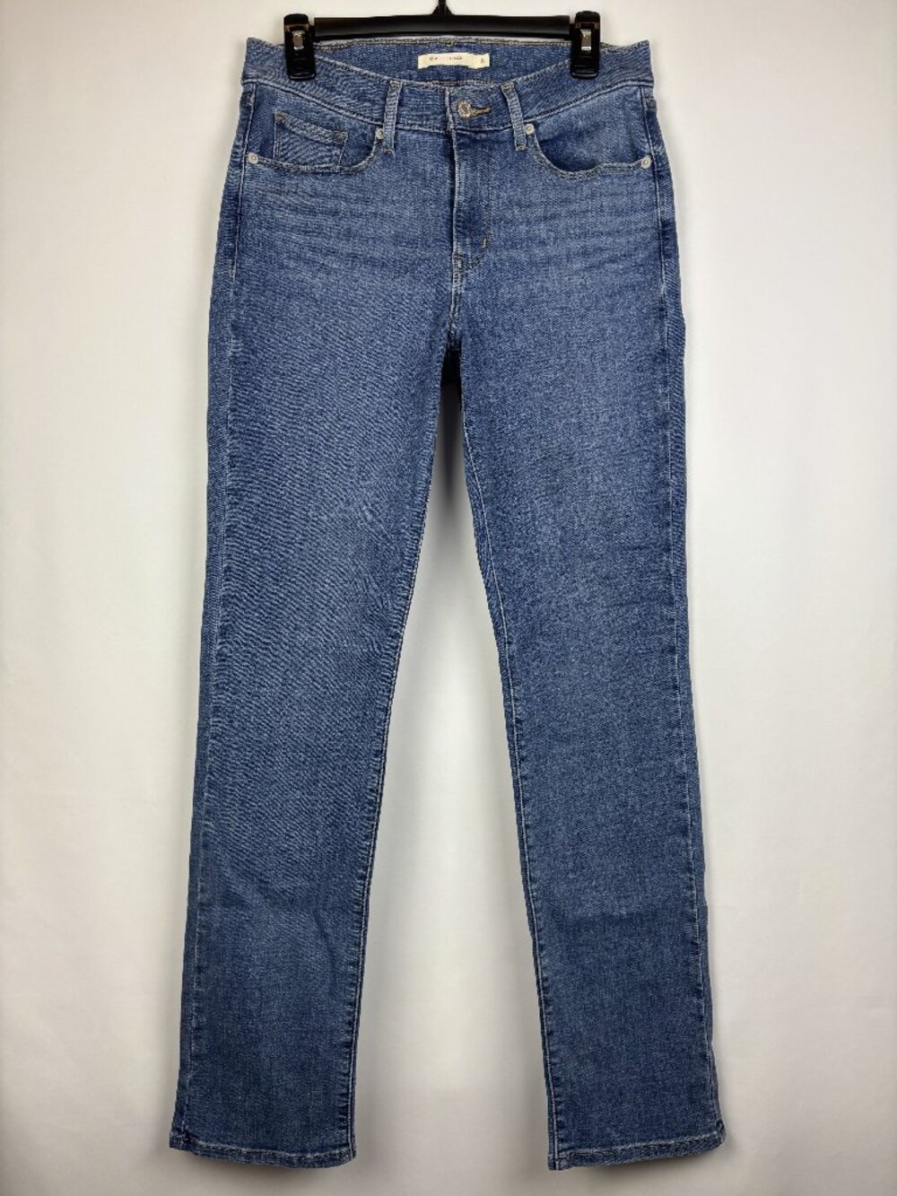 6 Levi's Straight Leg Jeans Blue Denim Medium Wash Soft Cotton Blend Strauss